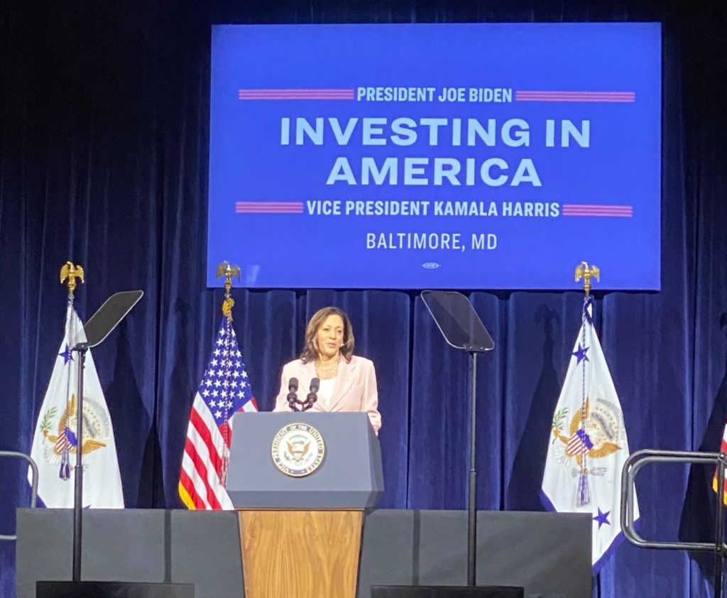 Vice President Kamala Harris in Baltimore, MD for remarks on the $27 Billion Green House Gas Reduction Fund