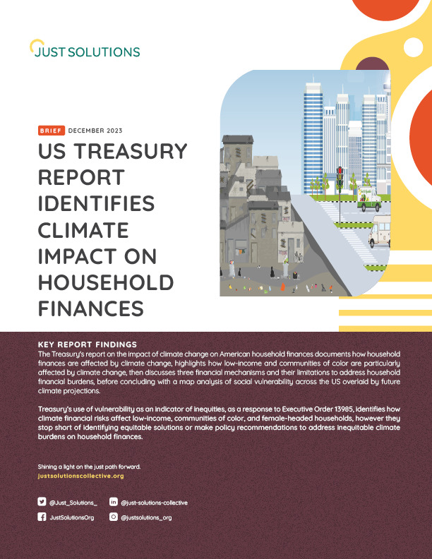 US Treasury Report identifies climate impact on household finances