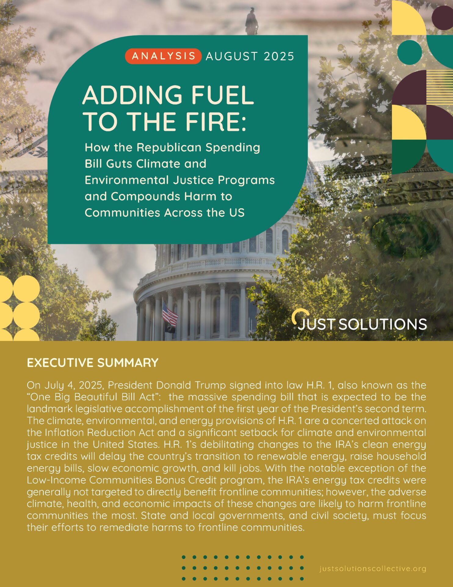 Adding Fuel to the Fire: How the Republican Spending Bill Guts Climate and  Environmental Justice Programs and Compounds Harm to Communities Across the US